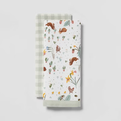 2pk Cotton In the Garden Kitchen Towels - Threshold™ | Target
