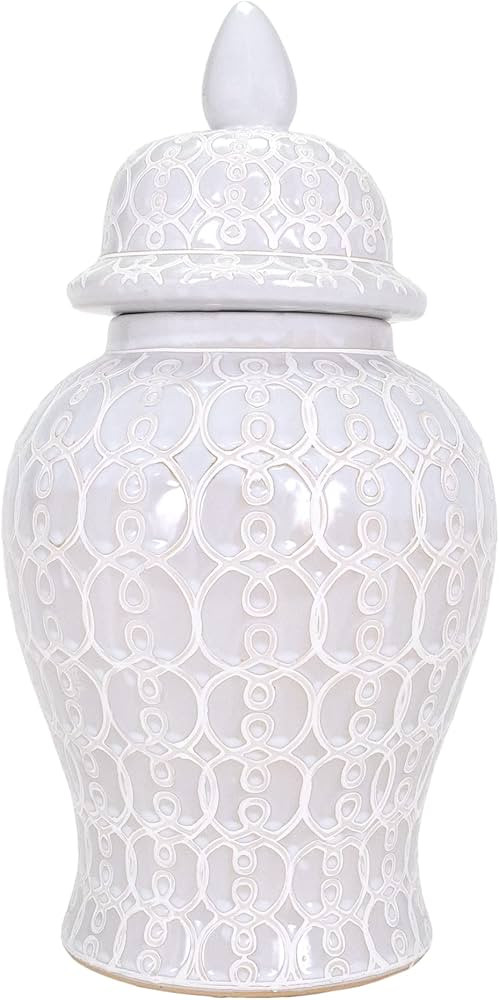 Hand Crafted and Hand Painted Ellery Jar, Multi-Tonal Shades of Cream, Taupe, & Gray | Amazon (US)