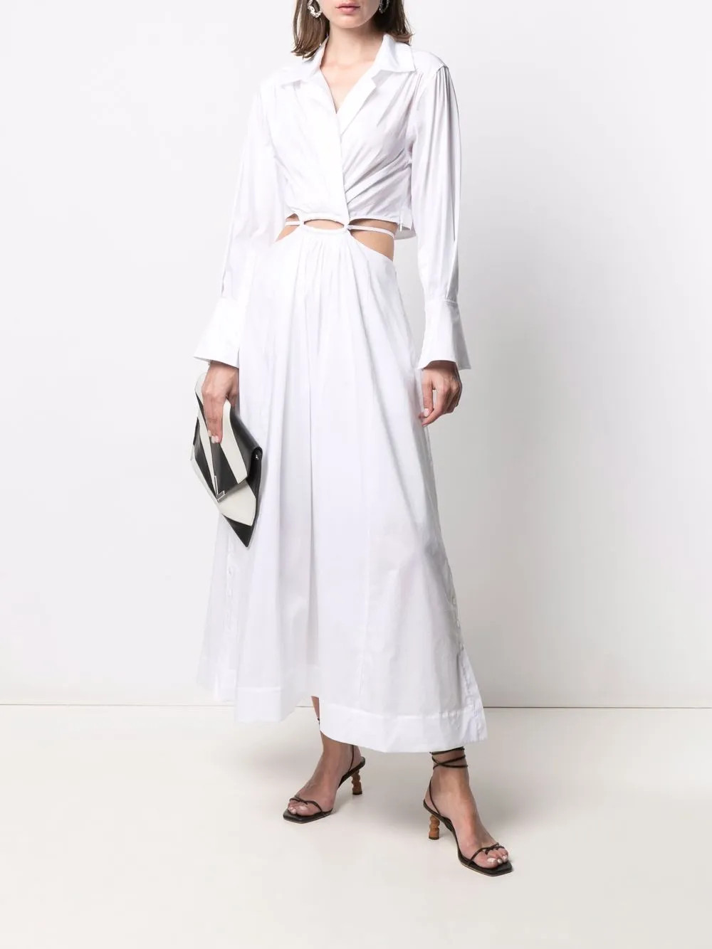 cut-detail flared shirt dress | Farfetch (US)