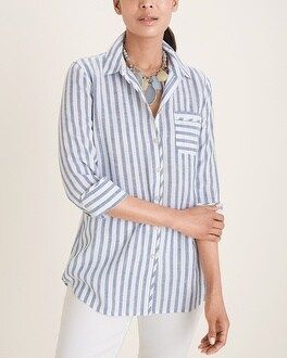 No-Iron FreshChic Linen Striped Shirt | Chico's