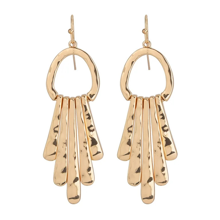 Time and Tru Women's Gold-Tone Bar Drop Earring | Walmart (US)