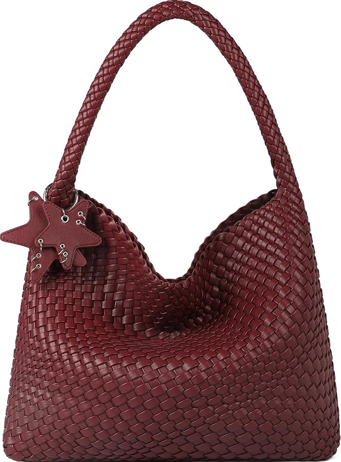 Queenoris Fashion Woven Purse for Women Top-handle Shoulder Bag Soft Summer Hobo Tote Bag | Amazon (US)