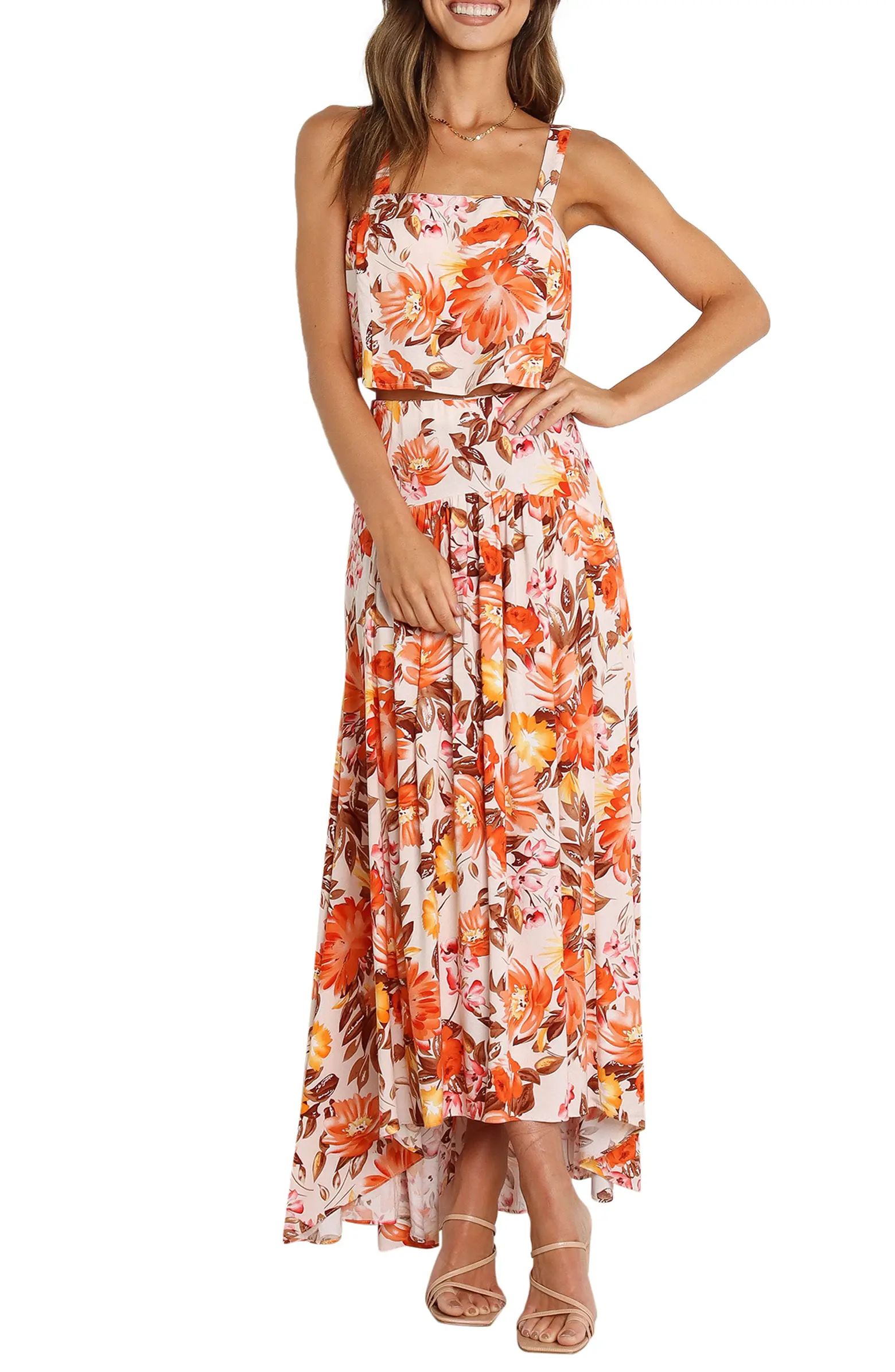 Petal & Pup Lulu Floral Print Two-Piece High-Low Maxi Dress | Nordstrom | Nordstrom