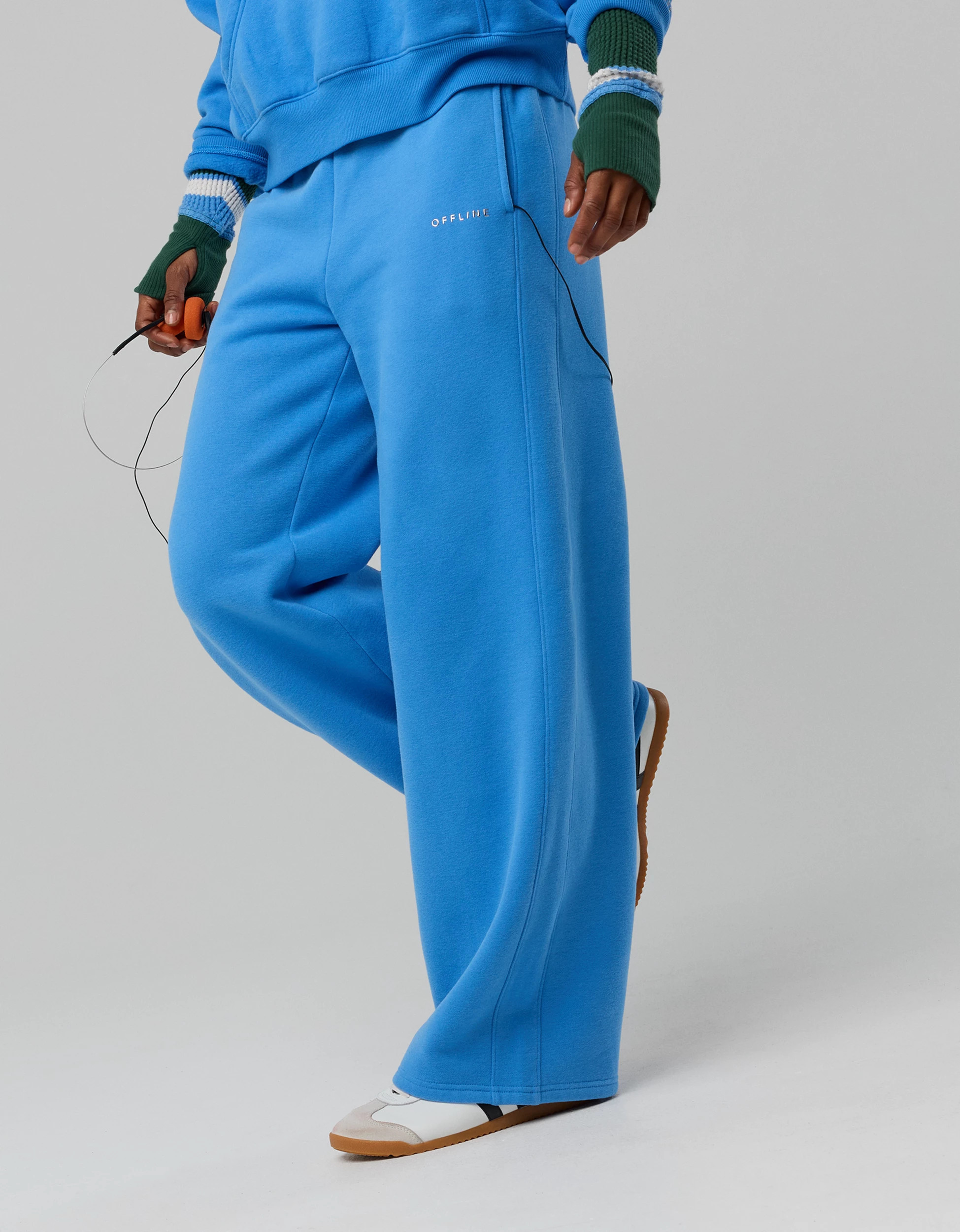 OFFLINE By Aerie Cloud Fleece Trouser Women's Rome Blue XS Short | Aerie
