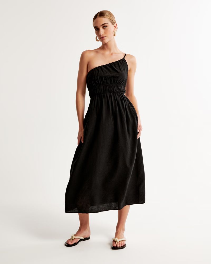 Women's One-Shoulder Easy Waist Maxi Dress | Women's Dresses & Jumpsuits | Abercrombie.com | Abercrombie & Fitch (US)