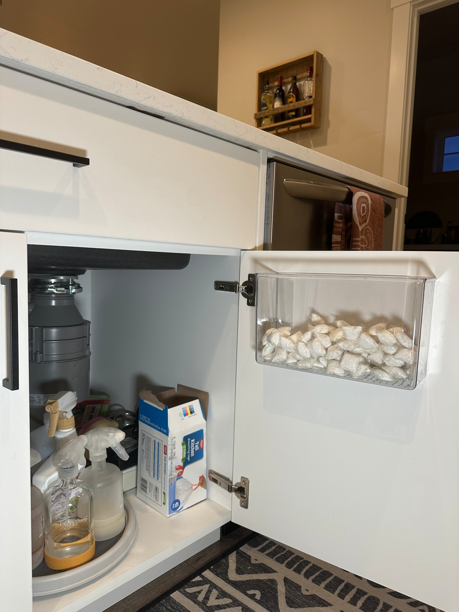 My favorite under-sink storage saver! Under $15 and holds an entire huge box of dishwasher tablets or cleaning products 

#LTKFindsUnder50 #LTKSaleAlert #LTKHome