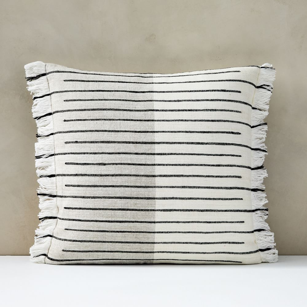 Cotton Silk Broken Stripe Pillow Cover | West Elm (US)