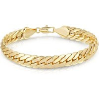 Thick Herringbone Chain Bracelet, Gold Cuff Large Link Bracelet | Etsy (US)