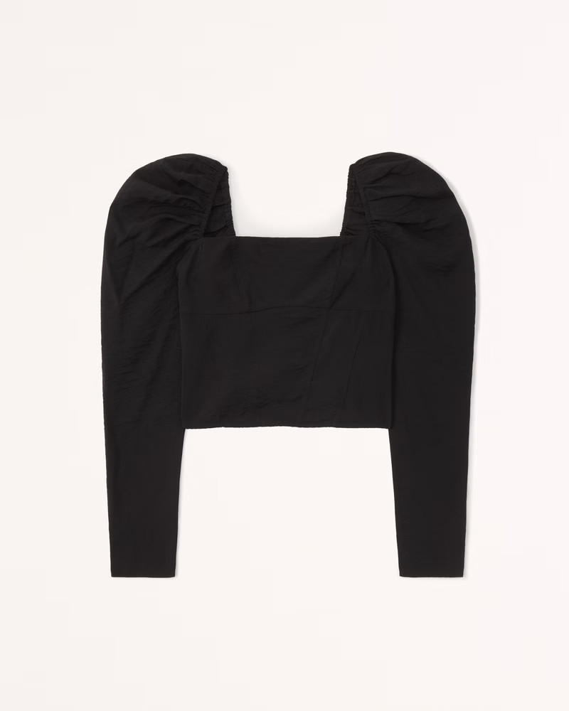 Long-Sleeve Corset Top | Abercrombie & Fitch (US)