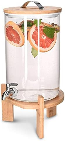 Amazon.com | Navaris Beverage Dispenser with Stand - 1.8 Gallon (7L) Glass Drink Dispenser with S... | Amazon (US)