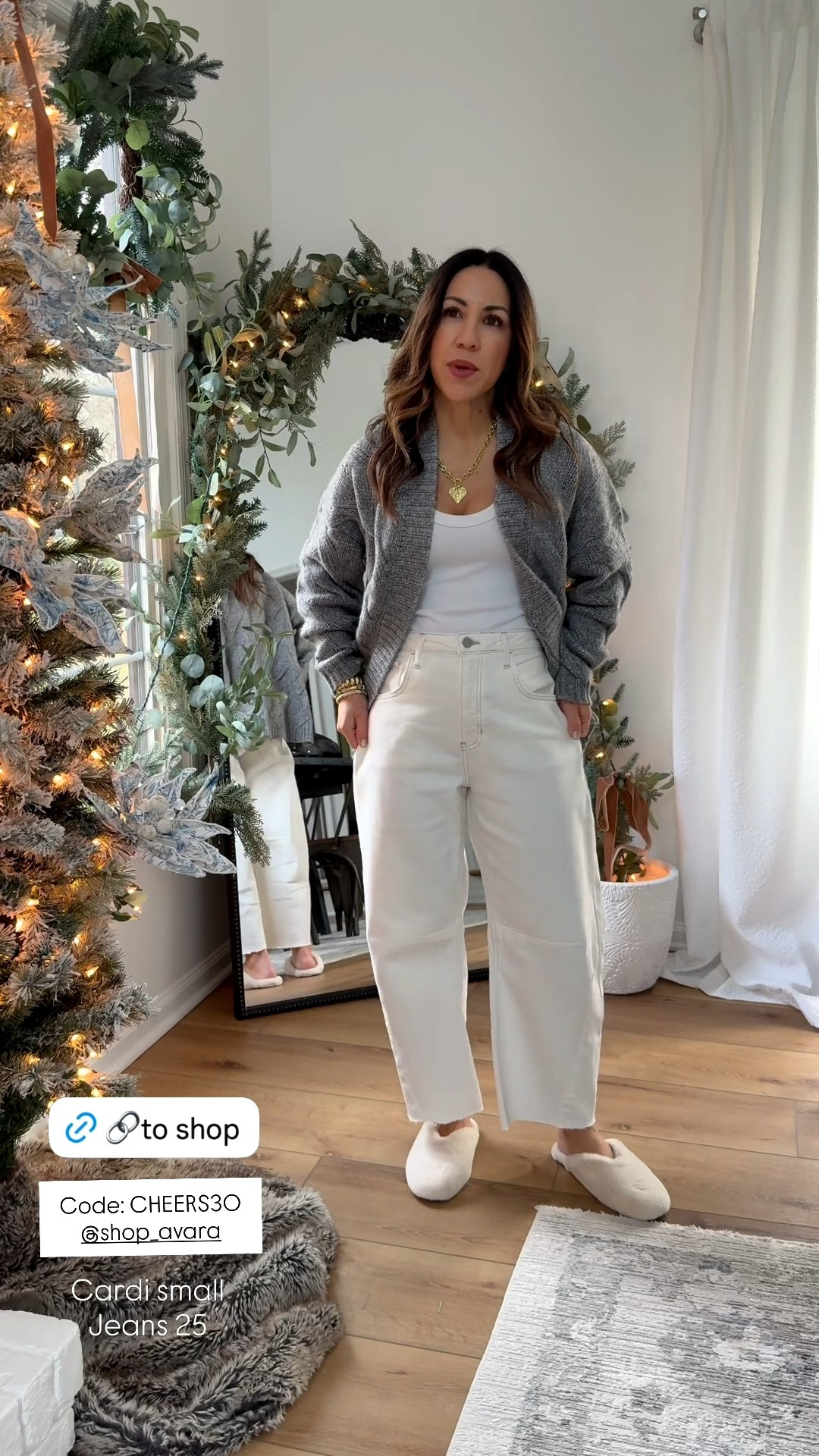 Avara code cheers30 12/16 only. Cardigan small barrel jeans, 25. Ivory jeans. 


#LTKFindsUnder50 #LTKSaleAlert #LTKFindsUnder100