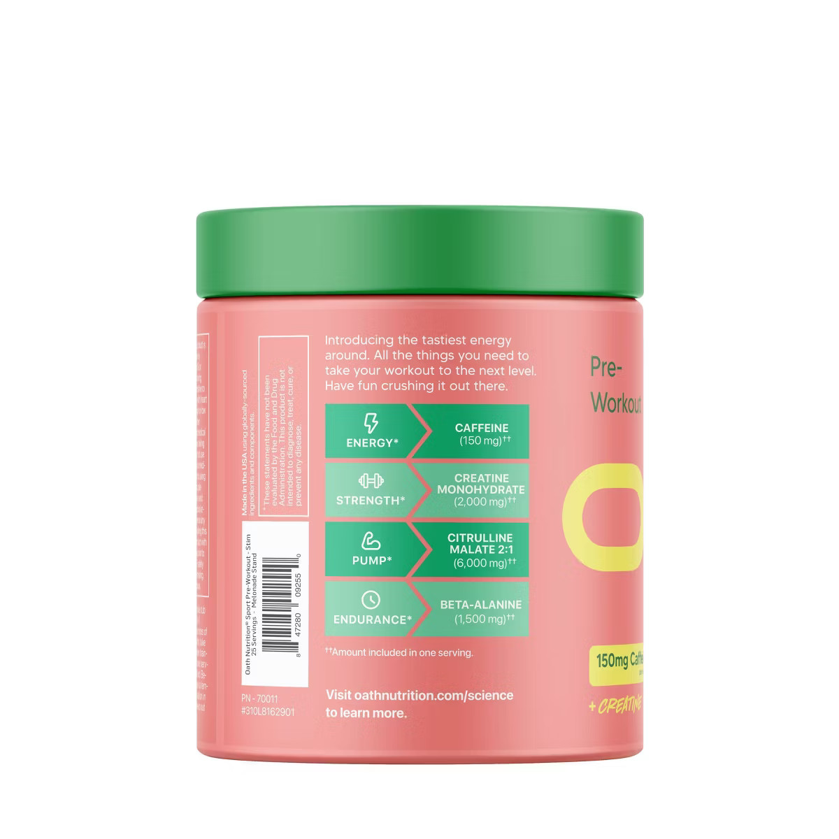 Oath Nutrition Pre-Workout Sports Nutrition Supplement Powder - Melonade Stand 25 serving: Energy... | Target