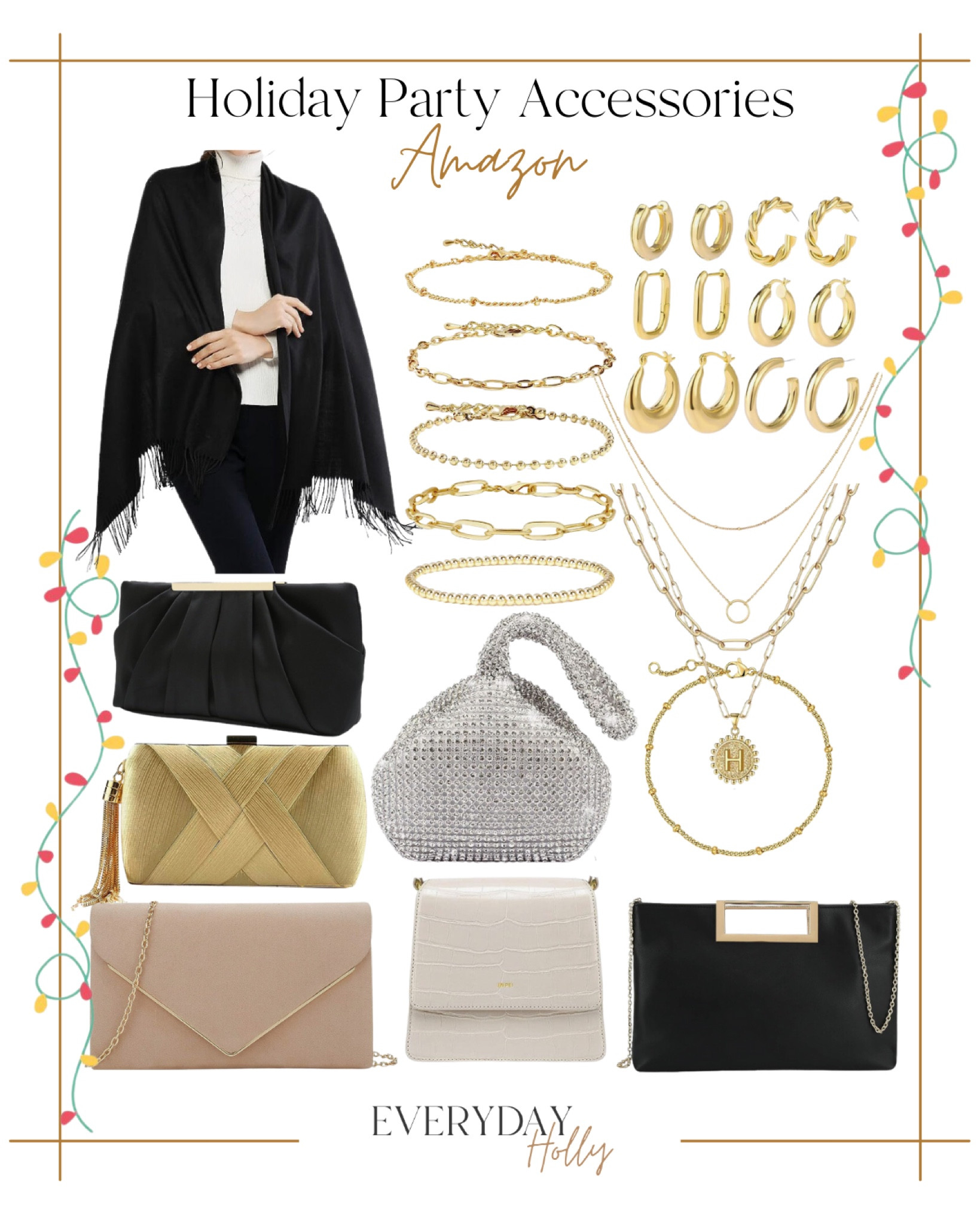 Holiday Party Accessories

Holiday  Holiday party  Holiday party accessories  Holiday party outfit  Christmas  Christmas party  Christmas party outfit  Shawl  Pashmina  Gold jewelry  Bracelet  Necklace  Purse  Clutch  Handbag

#LTKSeasonal #LTKstyletip #LTKHoliday