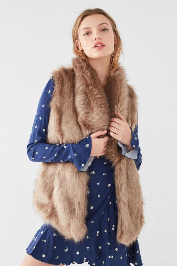 Faux Fur Collared Vest | Urban Outfitters US