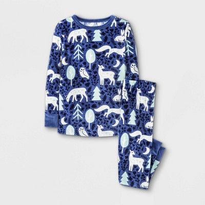 Toddler Girls' Woodland Tight Fit Pajama Set - Cat & Jack™ Violet | Target