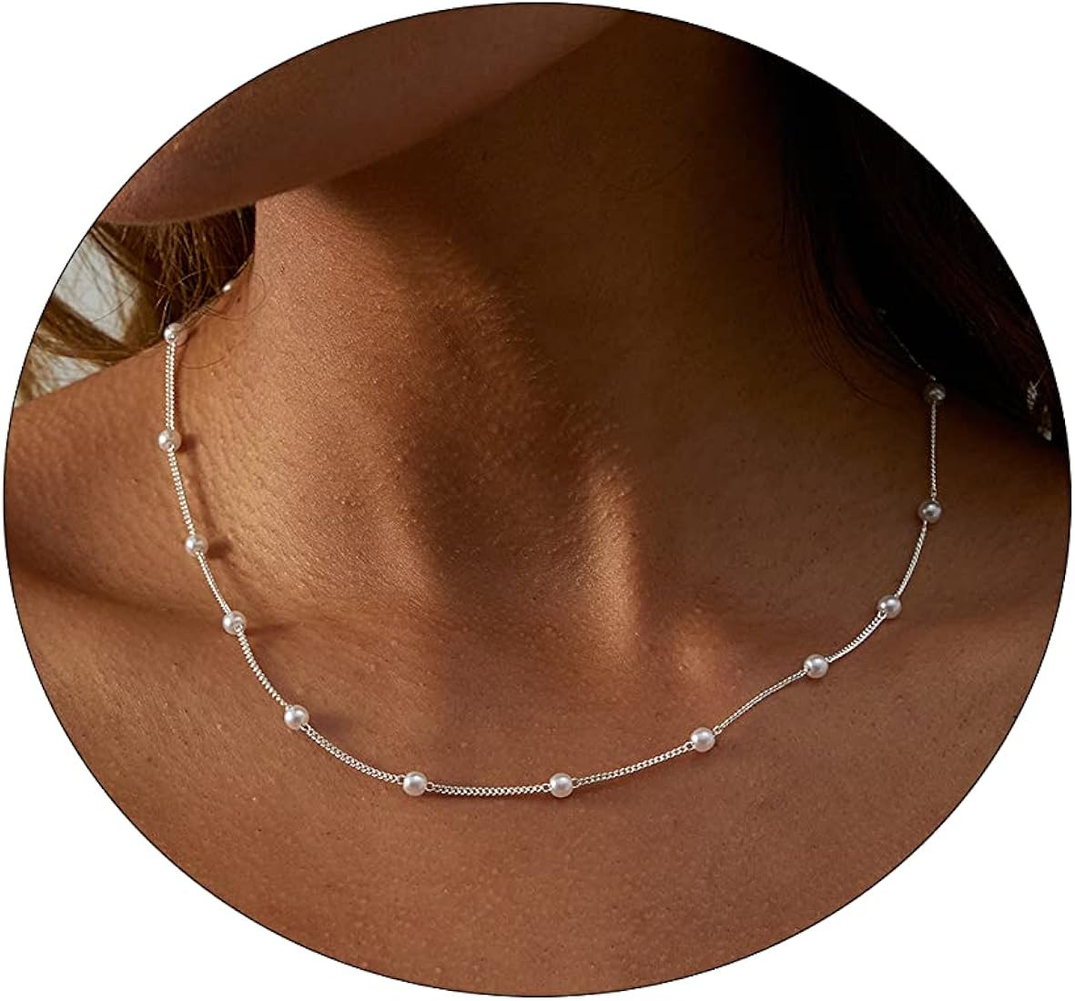 Sewyer Dainty Pearl Pendant Necklaces for Women 14K Gold Plated Handmade Layered Pearl Chain Neck... | Amazon (US)