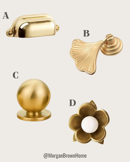 Looking for cute brass knobs to go with my new black side tables. I love the warmth of brass paired with black. Which do you think will look best?

#LTKHome