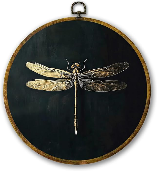 Mcehtle Moody Dragonfly Wall Art Decor, Vintage Dark Academia Insect Framed Canvas Prints 10x10, ... | Amazon (US)