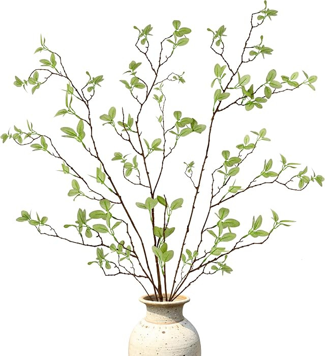 THAWAY 3 Pcs Artificial Eucalyptus Stems - 43 Inch Long Faux Eucalyptus Branches for Tall Vase Fi... | Amazon (US)
