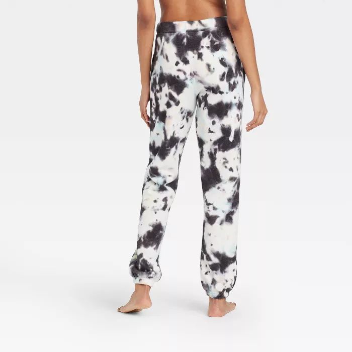 Women's Tie-Dye Fleece Lounge Jogger Pants - Colsie™ Black | Target