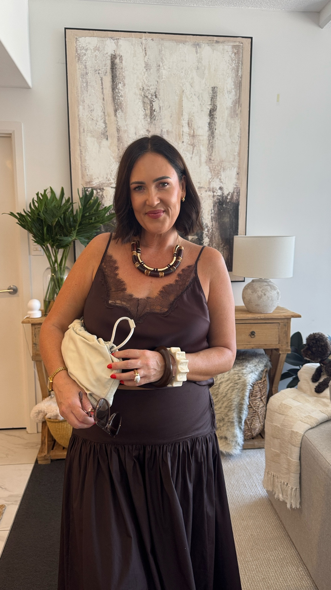 The Espresso Edit ☕🤎 | Get Ready With Me

This is not a dress… it’s a two-piece moment.

A silky lace slip cami paired with a full cotton skirt — both from Witchery — styled together to create that rich, espresso-toned look that feels elevated but completely wearable.

I love mixing textures like this. The softness of the lace against the structure of the cotton skirt gives shape, movement and that effortless “put together without trying too hard” energy.

This set is so versatile too — the cami works back with denim or tailoring, and the skirt will style beautifully with tanks, knits or a crisp white shirt.

For reference, I’m an Australian size 14–16 and I always choose pieces that skim the body and create balance through proportion.

Everytthing is linked 🤎


#LTKstyletip #LTKFashionMonth #LTKaustralia