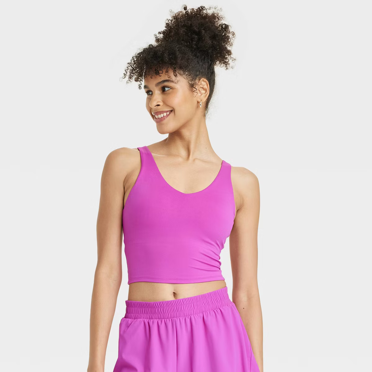 Women's Flex Light Support V-Neck Cropped Sports Bra - All In Motion™ | Target