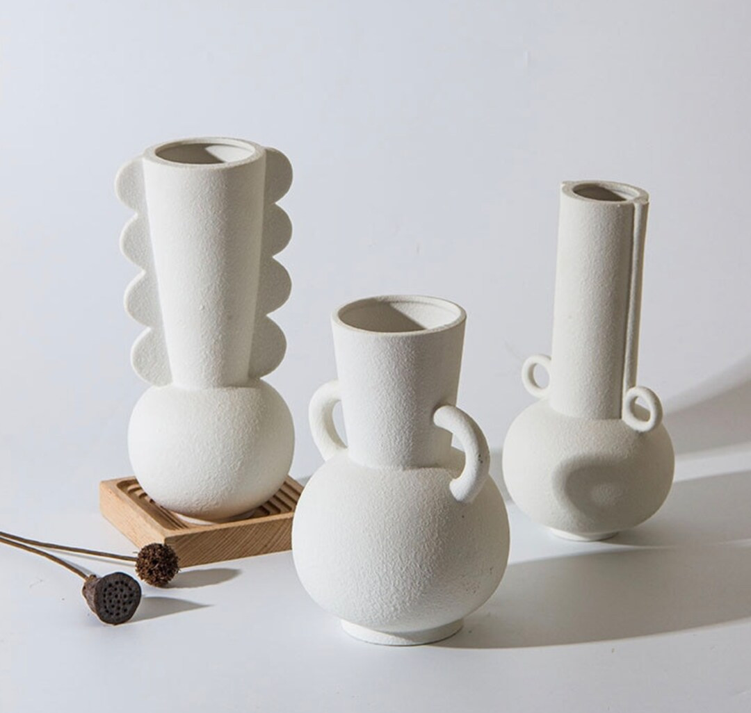 Textured Ceramic Vase, Nordic Decor Creative Flower Pot, Rustic Pottery Home Ornament, Scandinavi... | Etsy (US)