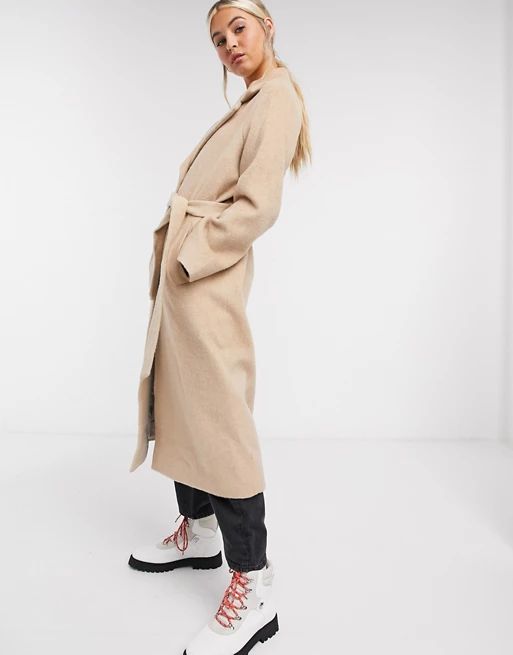 & Other Stories long belted coat in camel | ASOS (Global)