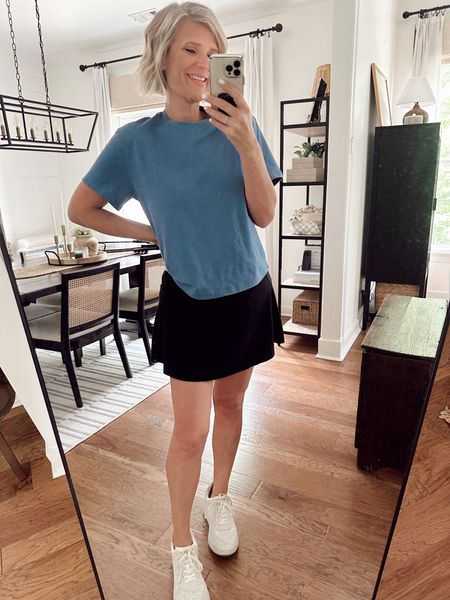Lululemon relaxed t-shirt, wearing oasis blue in size 6. So comfy and great coverage. Feels like a soft, lived in t-shirt  

#LTKActive #LTKover40 #LTKfitness