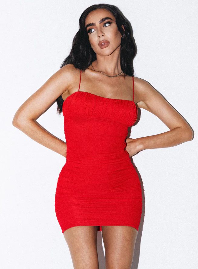 Penney Mini Dress Red | Princess Polly US