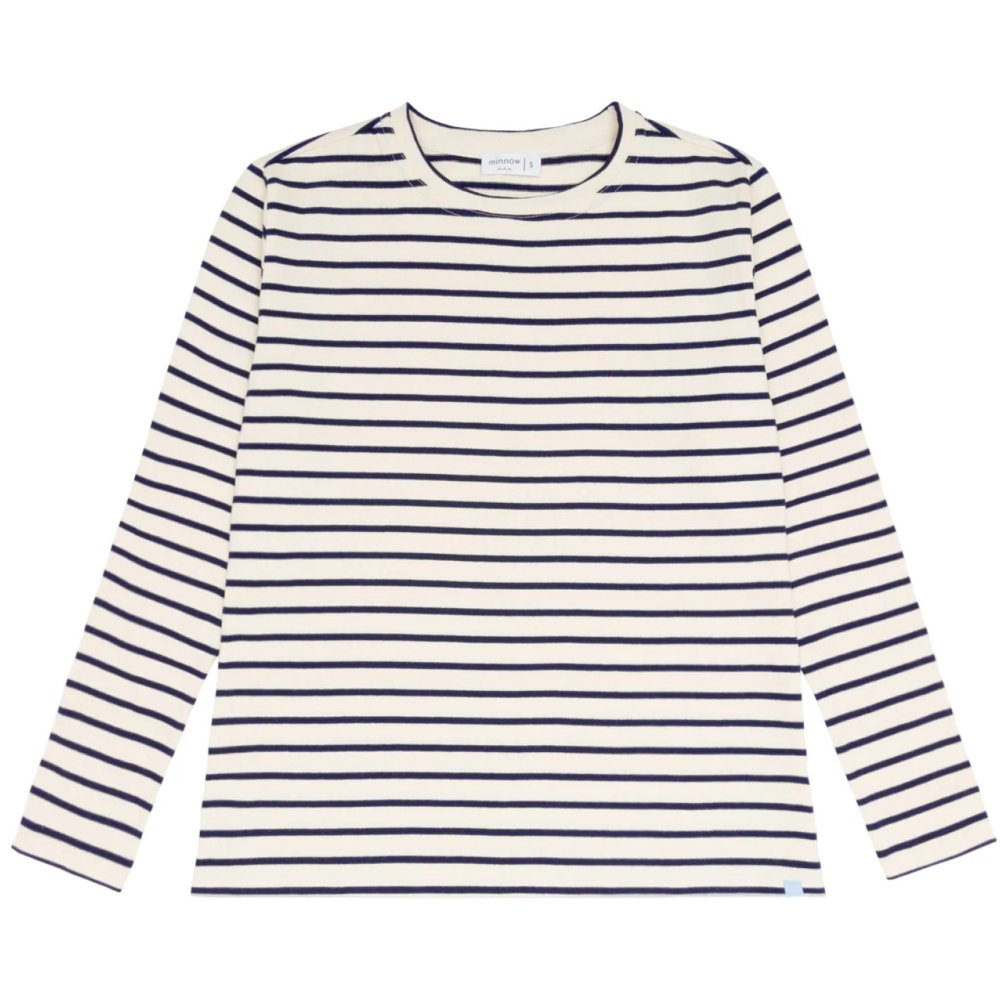 women's cream and navy stripe long sleeve tee | Minnow