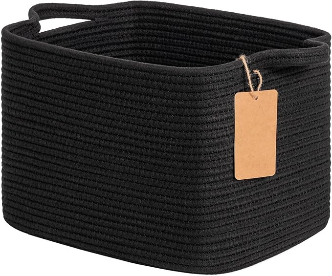 Goodpick Black Storage Basket for Shelves, Woven Baskets for Storage, Toy Baskets Storage Kids, T... | Amazon (US)