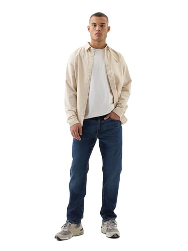 GAP Mens Straight Fit Denim Jeans Dark Wash 36X34 | Amazon (US)