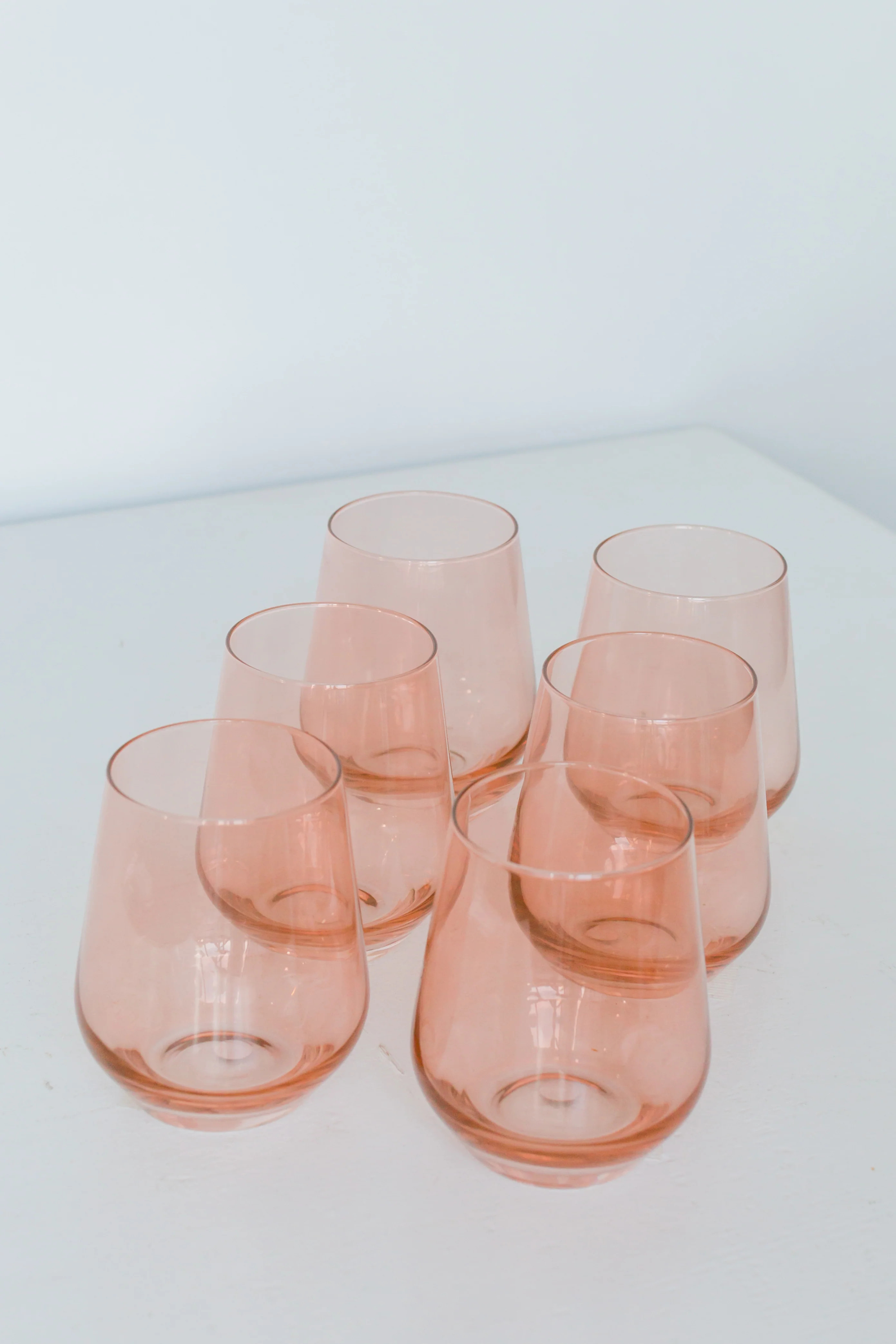 Estelle Colored Wine Stemless - Set of 6 {Blush Pink} | Estelle Colored Glass