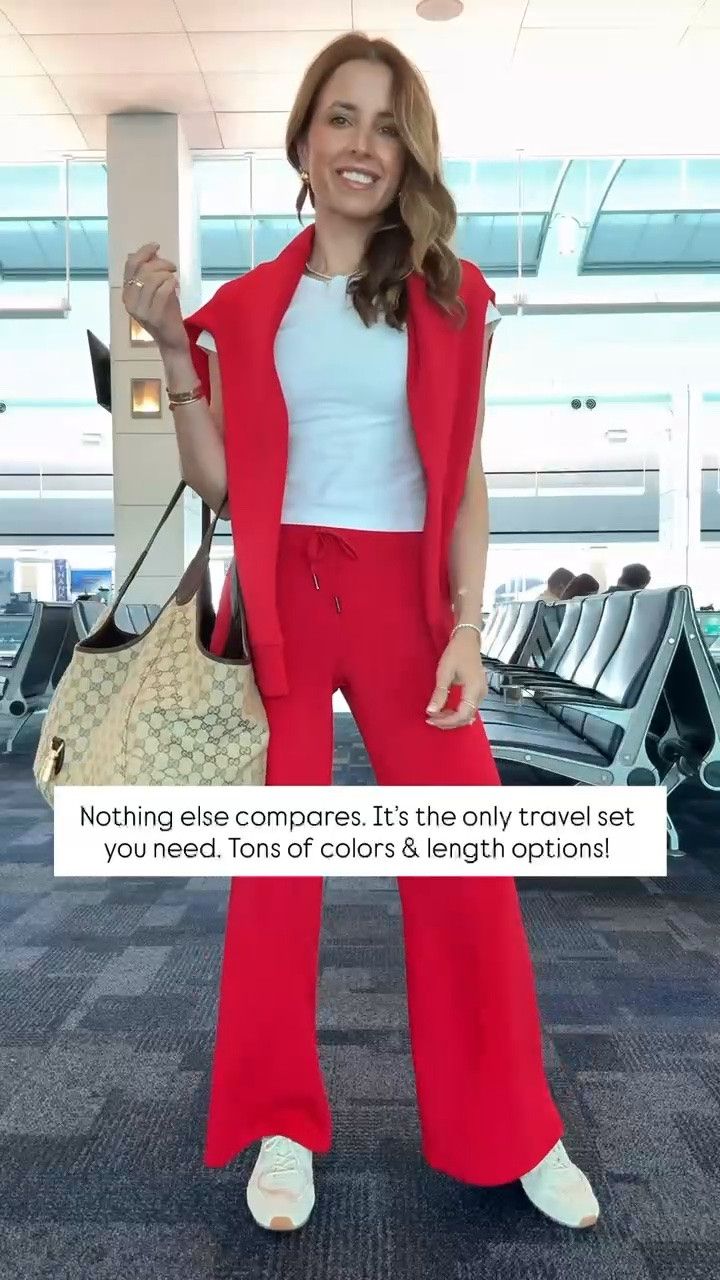 My travel essentials! My travel must-haves. Travel favorites. My travel outfit. Airport outfit. The best matching sets! Code LISAMARIEXSPANX on first time orders. Wearing XS petite in pants and XS in top. I went up half a size in cream sneakers. Gucci Mercato tote in size large.

#LTKootd #LTKgrwm #LTKTravel