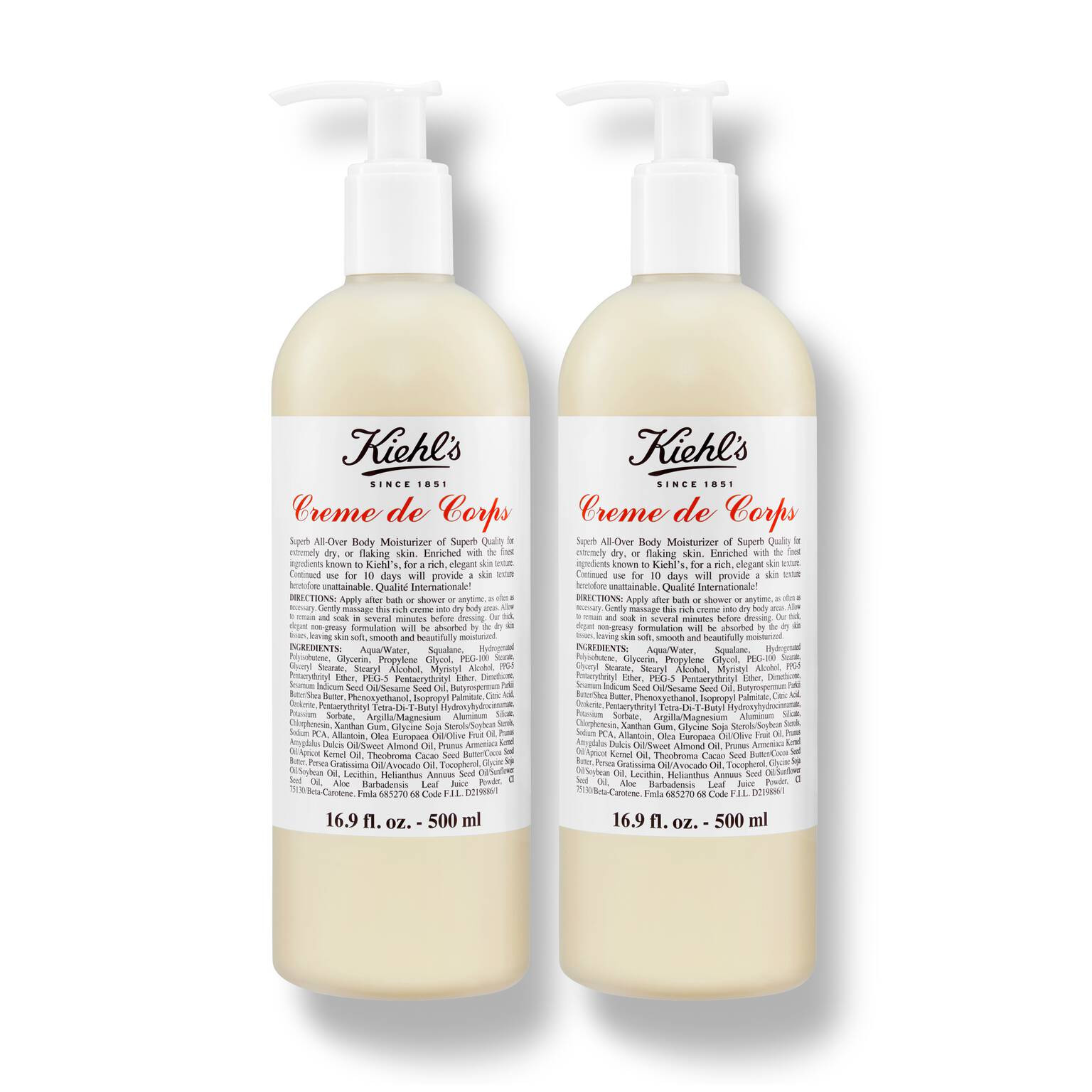 Crème De Corps Body Lotion 500ml Duo | Kiehl's
