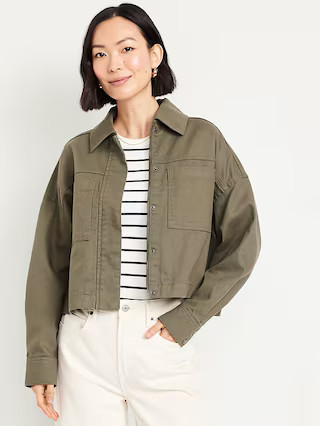 Canvas Crop Utility Jacket | Old Navy (US)