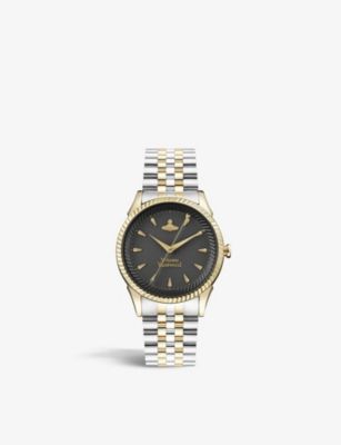 VV240BKGS Seymour yellow gold-plated stainless steel quartz watch | Selfridges