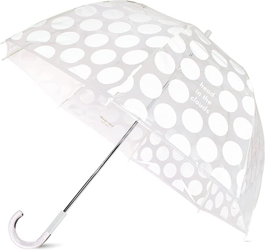 Kate Spade New York Clear Umbrella for Rain, Large Bubble Umbrella for Adults, Heads in the Cloud... | Amazon (US)