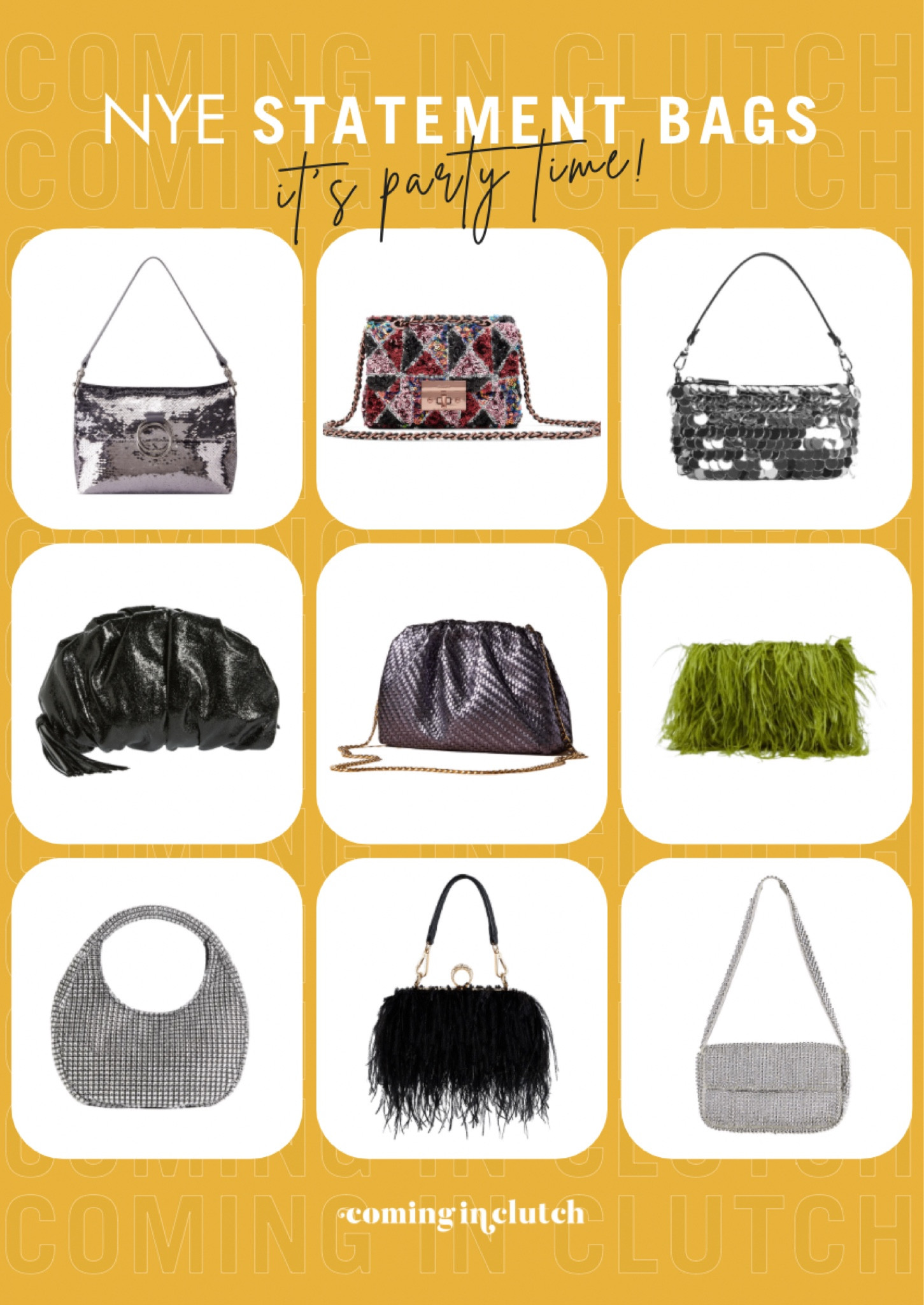 NYE Bags 👛 NYE clutches, bags, and purses to jazz up your last night of the year! ✨

Feather bag, sequin bag, sequin clutch, going out bag, going out clutch, New Year’s Eve, NYE

#LTKitbag #LTKHoliday #LTKstyletip