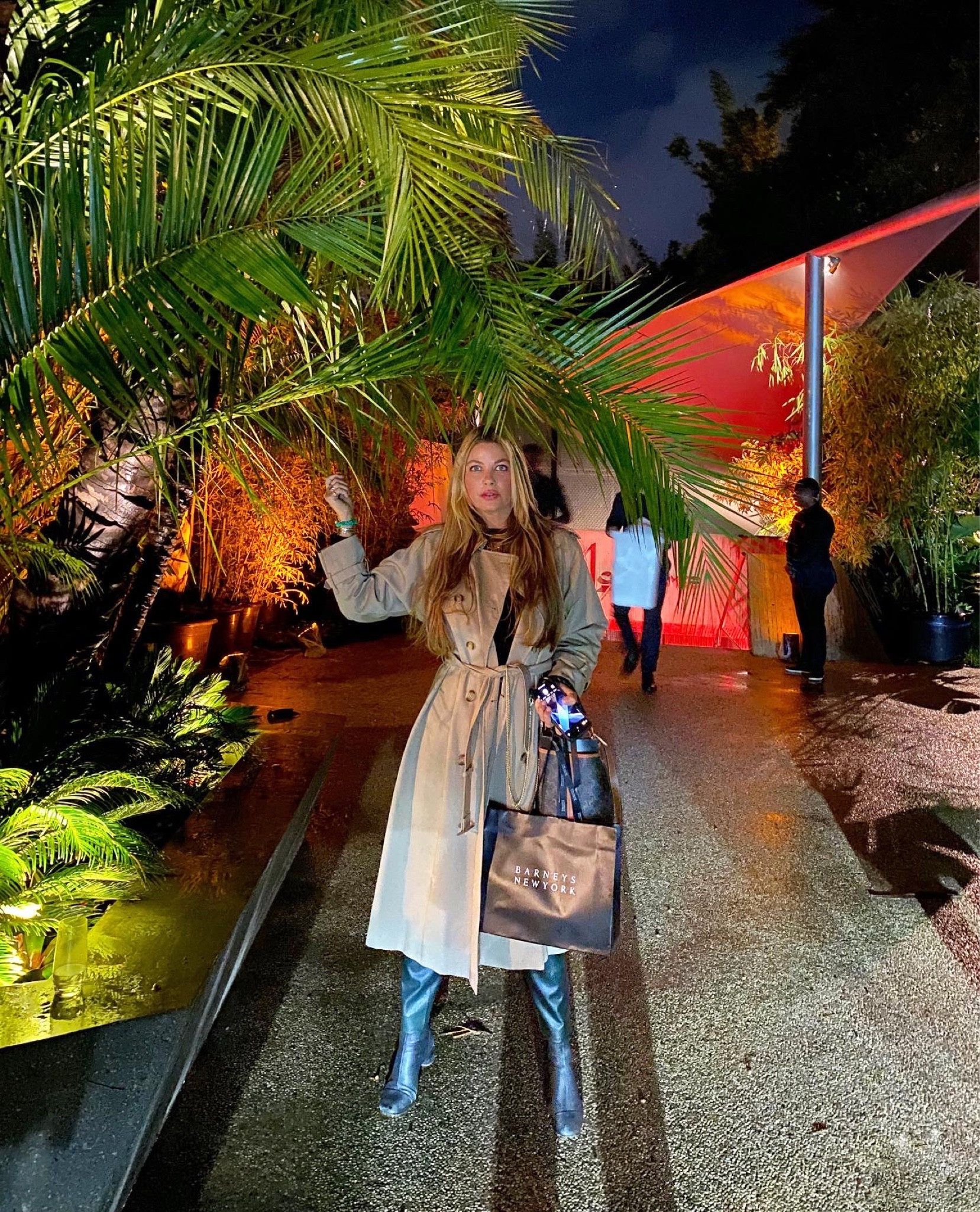 Trench coat, green pants, began leather pants, sock booties, 

Cold weather style staples. 
Coat: 8
Pants: 28
Top: medium

#LTKSeasonal #LTKHoliday