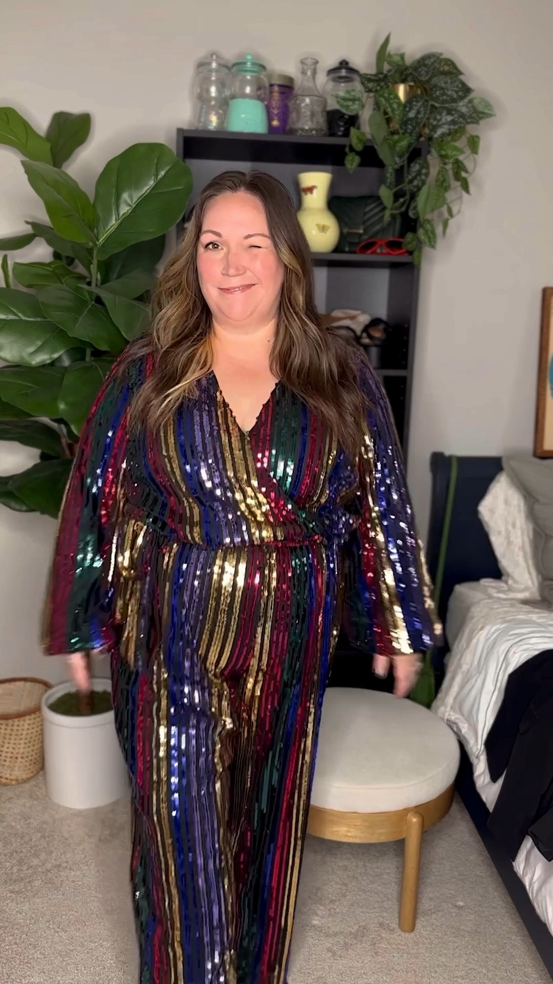 Multicolor store sequin jumpsuit