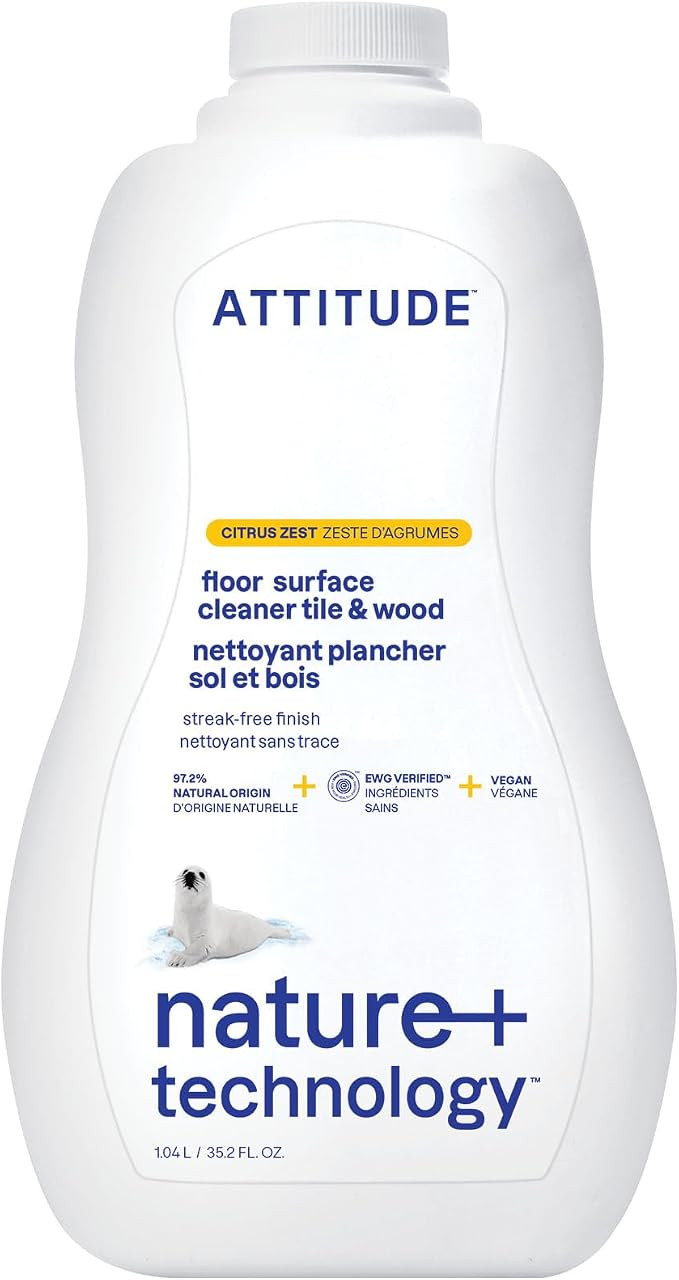 ATTITUDE Floor Cleaner, EWG Verified, Streak-Free, Vegan & Plant-Based for Tile, Wood & Laminate ... | Amazon (CA)