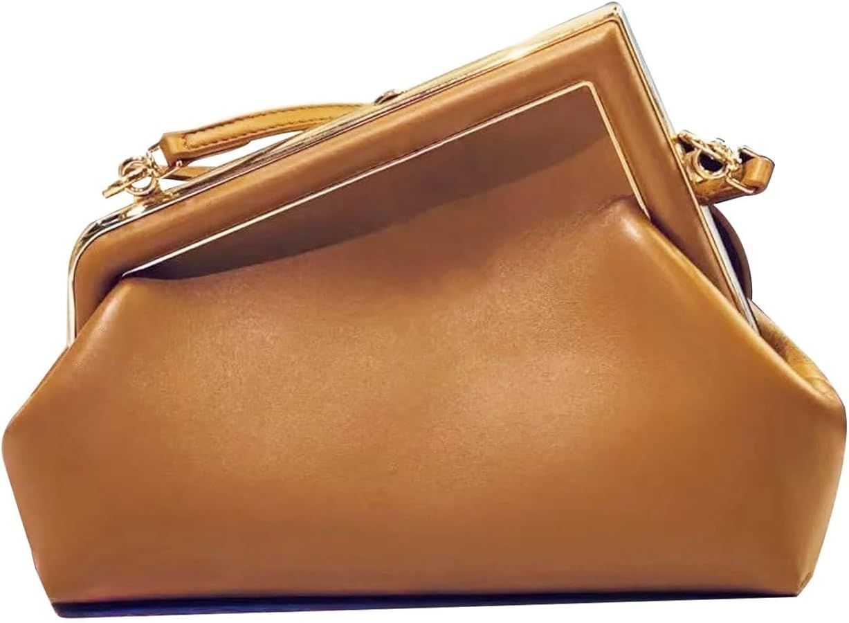 Women Clutch Purse Crossbody Bags,PU Leather Shoulder Bag with Metal Clasp Closure Handbags Trend... | Amazon (US)