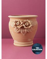 10in Rose Motif Terracotta Planter | Outdoor | HomeGoods | HomeGoods