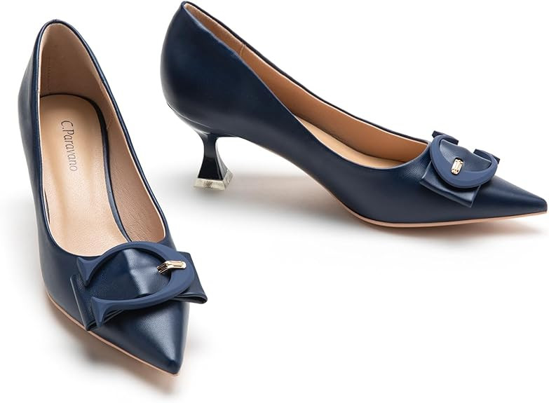 C.Paravano Women's Pumps | Low Heel for Women | Womens Designer Pumps | Kitten Heels for Women | ... | Amazon (US)