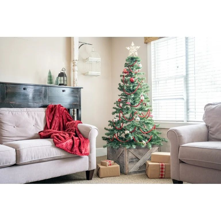 BarnwoodUSA Farmhouse Deluxe 27" Gray Christmas Tree Box Collar | Walmart (US)