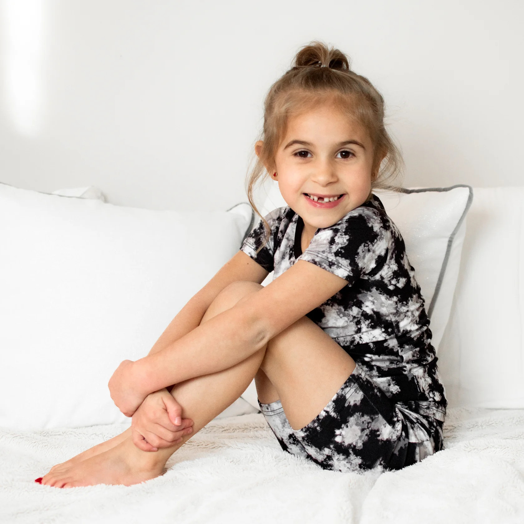 TWO PIECE SHORTIE SET- Black Tie Dye | millie + roo