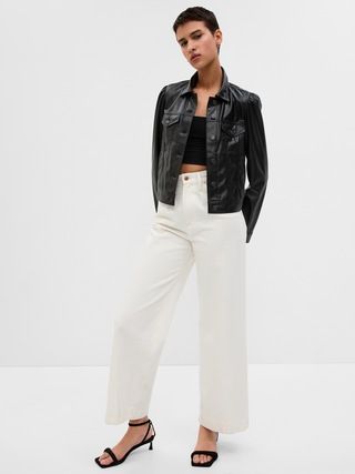 Puff Sleeve Faux-Leather Jacket | Gap (US)