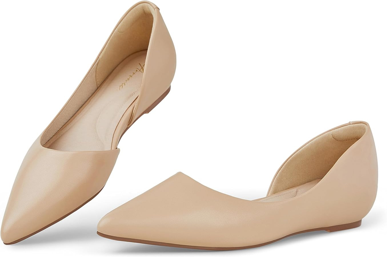 Arromic Flats Shoes for Women, Low Wedge Pointed Toe Women Flats with Inner Heel, Comfortable Sli... | Amazon (US)